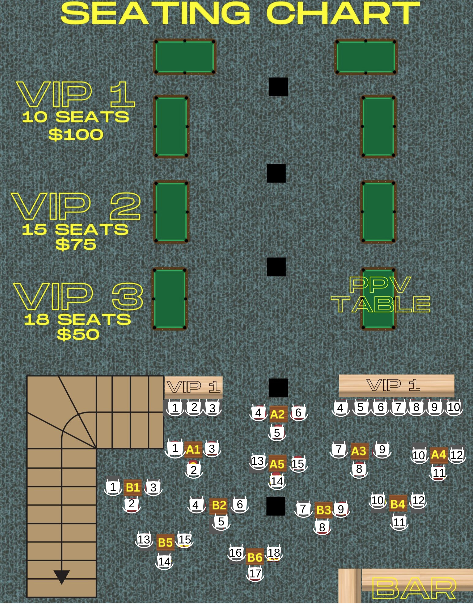 On Cue Seating Chart